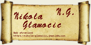 Nikola Glamočić vizit kartica